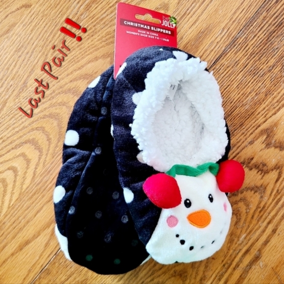 👀50% OFF☃️🧦NWT‼️ ADORABLE Snowman Ladies Slippers - Picture 1 of 5